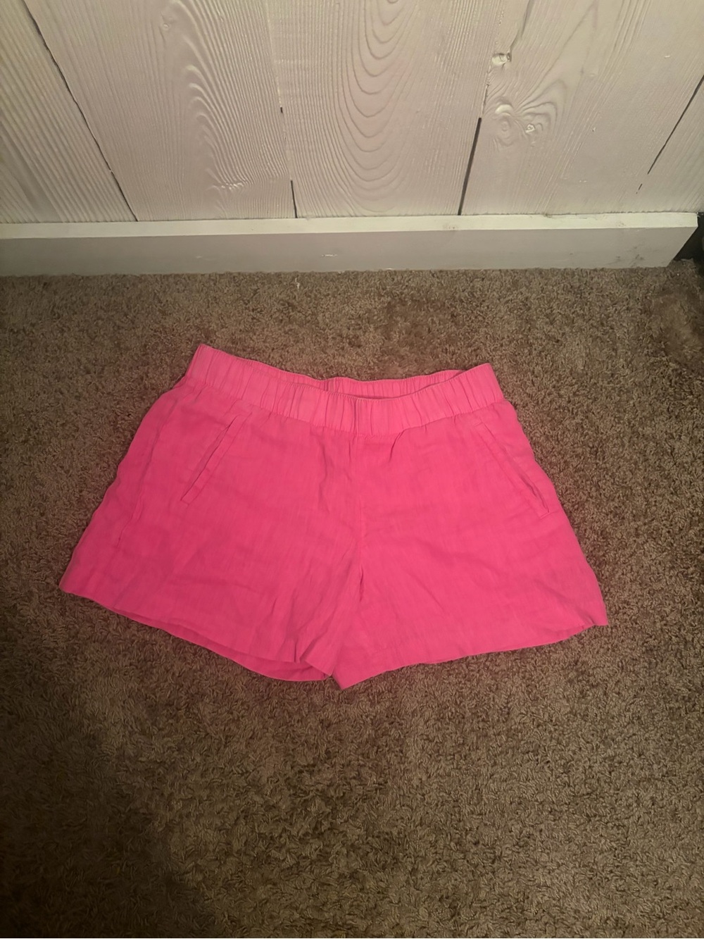 Lilly Pulitzer Hot Pink 100% Linen Elastic Waist Shorts - Size S